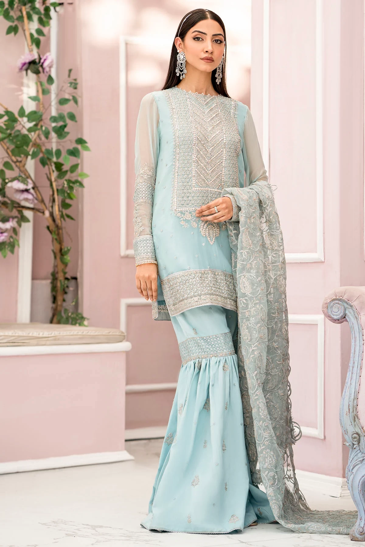 4112-ZEL EMBROIDERED BEMBERG CHIFFON