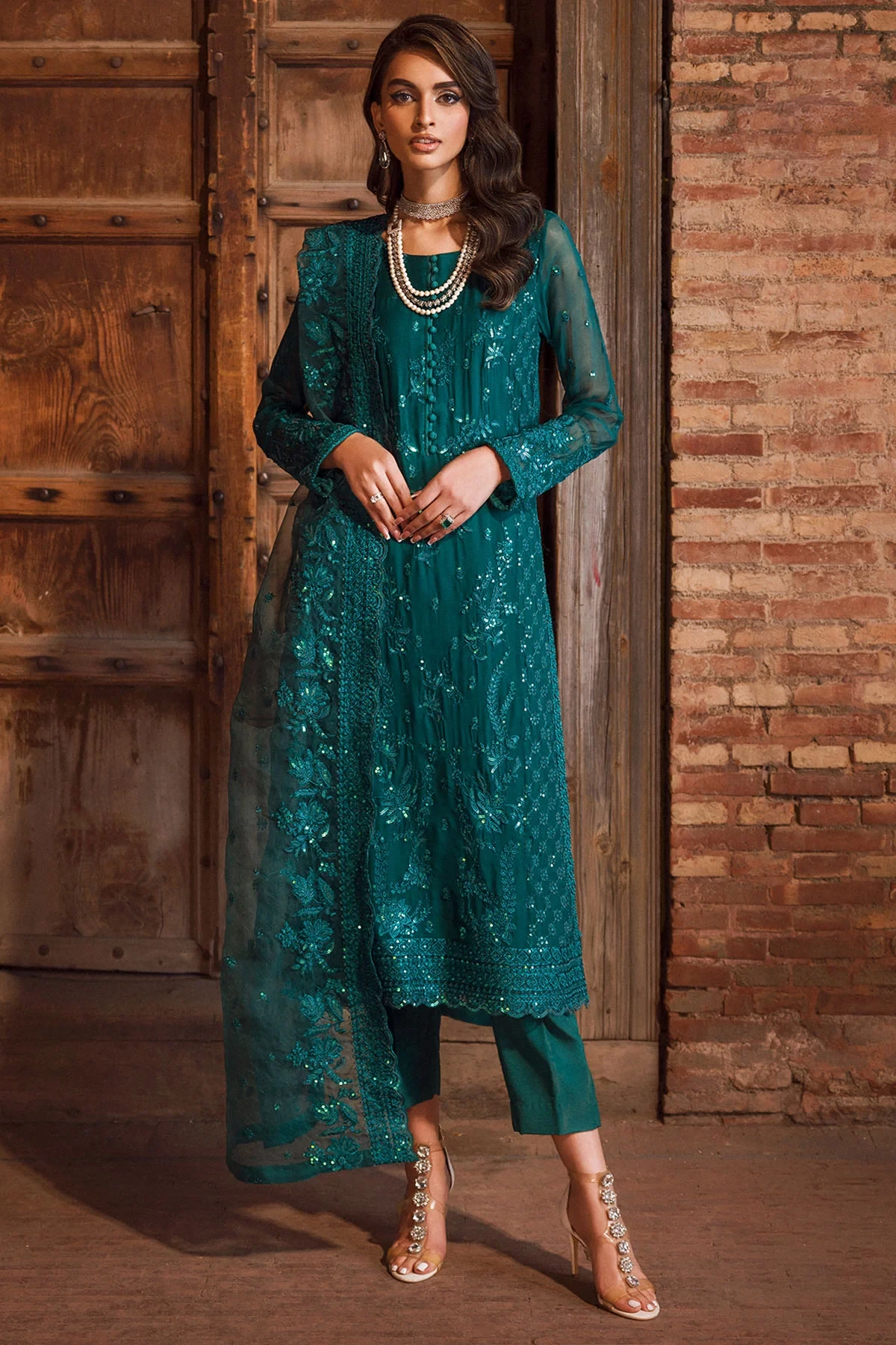 4123-ANUM EMBROIDERED BEMBERG CHIFFON