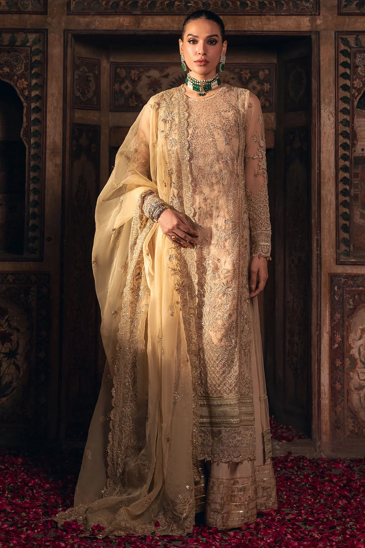 4821-SHERBANO EMBROIDERED SILK NET