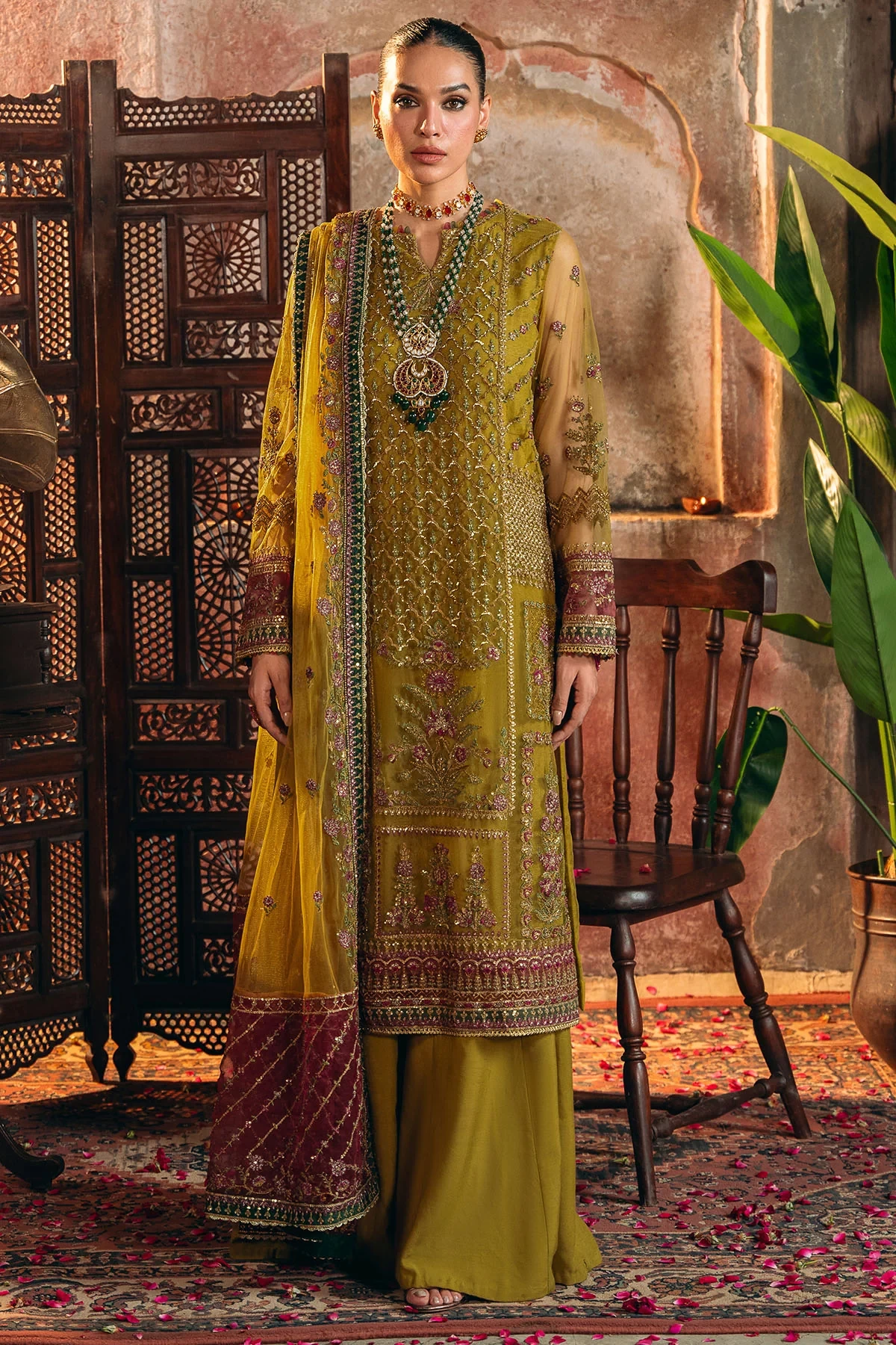 4824-ALMAS EMBROIDERED SILK NET