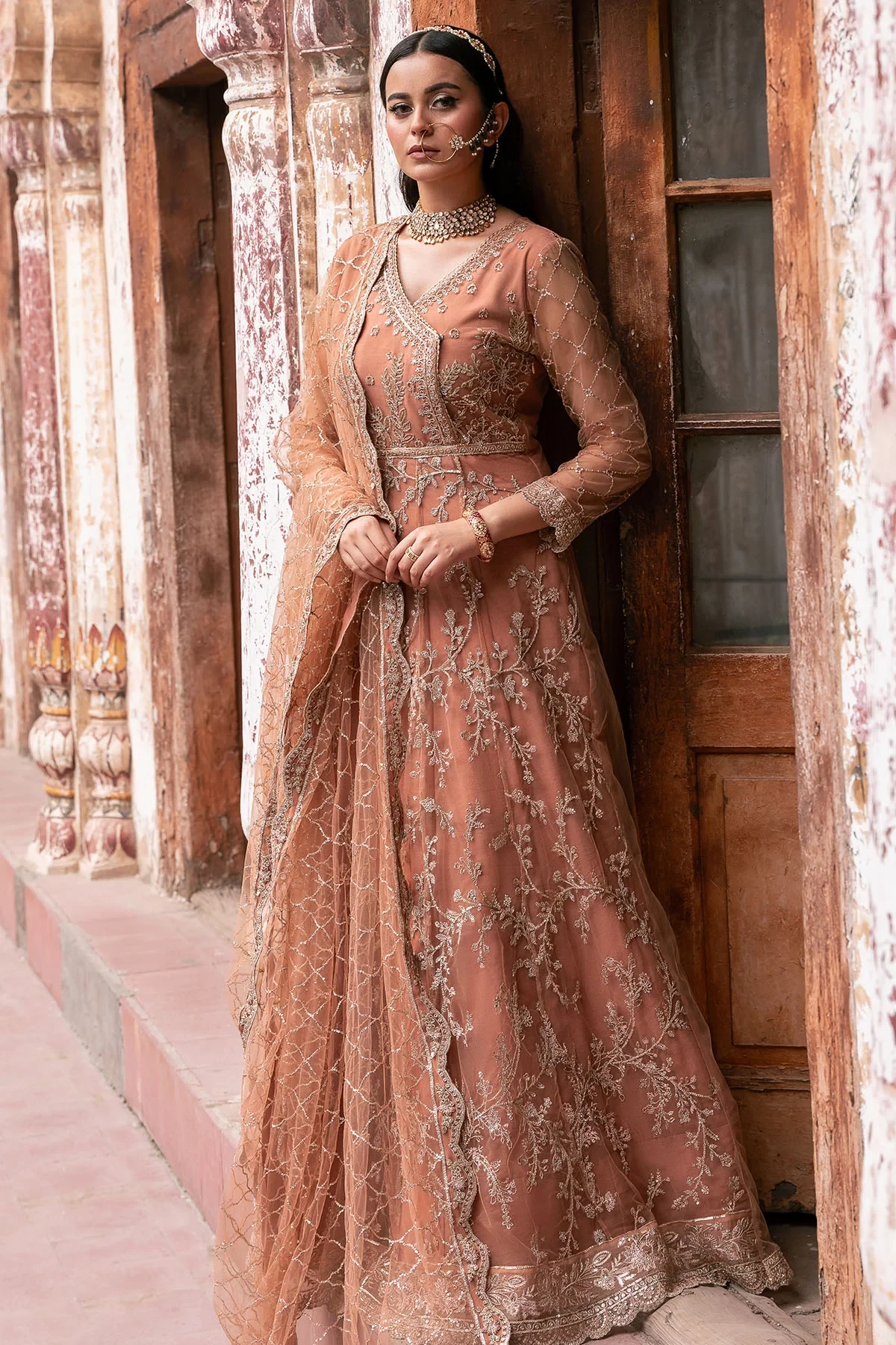 4820-MANHA EMBROIDERED SILK NET