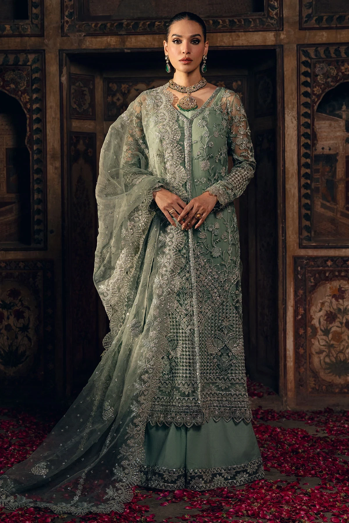 4828-ELHAM EMBROIDERED SILK NET