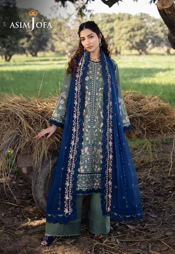 AJELL-14 EMBROIDERED LAWN 3 PCS