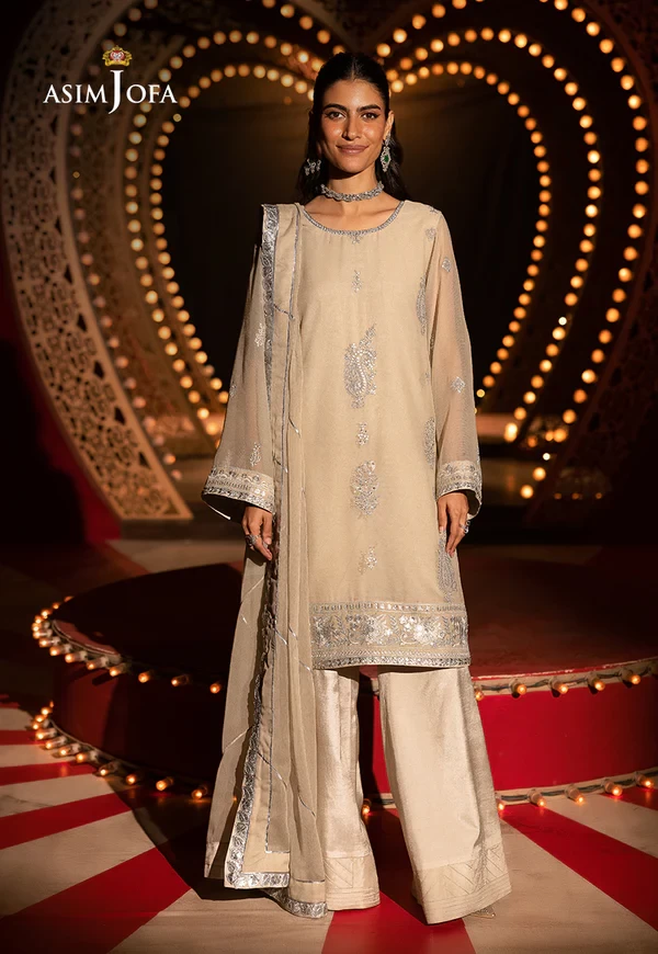 AJLF-09 EMBROIDERED CHIFFON 3 PCS