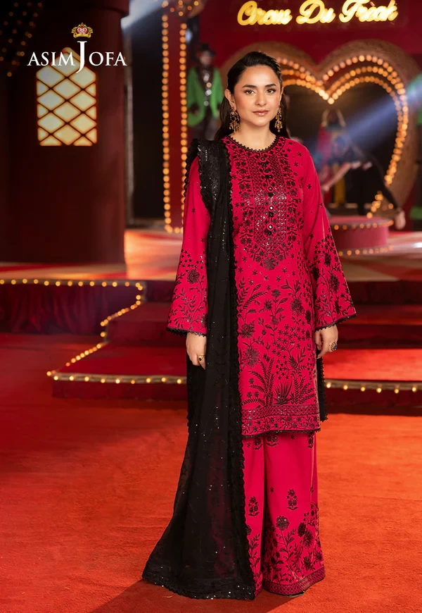 AJLF-11 EMBROIDERED BOSKI SILK 3 PCS