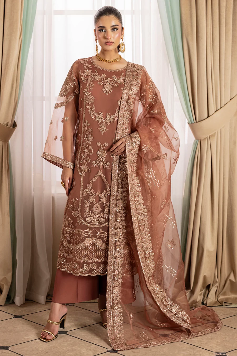 5136-JOURNEE EMBROIDERED ORGANZA - MWU05136-999-JOURNEE