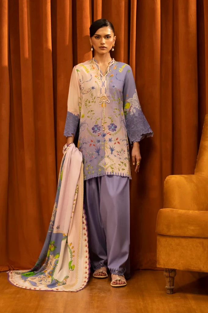 Linen Muzlin 3 Piece Suit - SKU: M253-017B-3CY