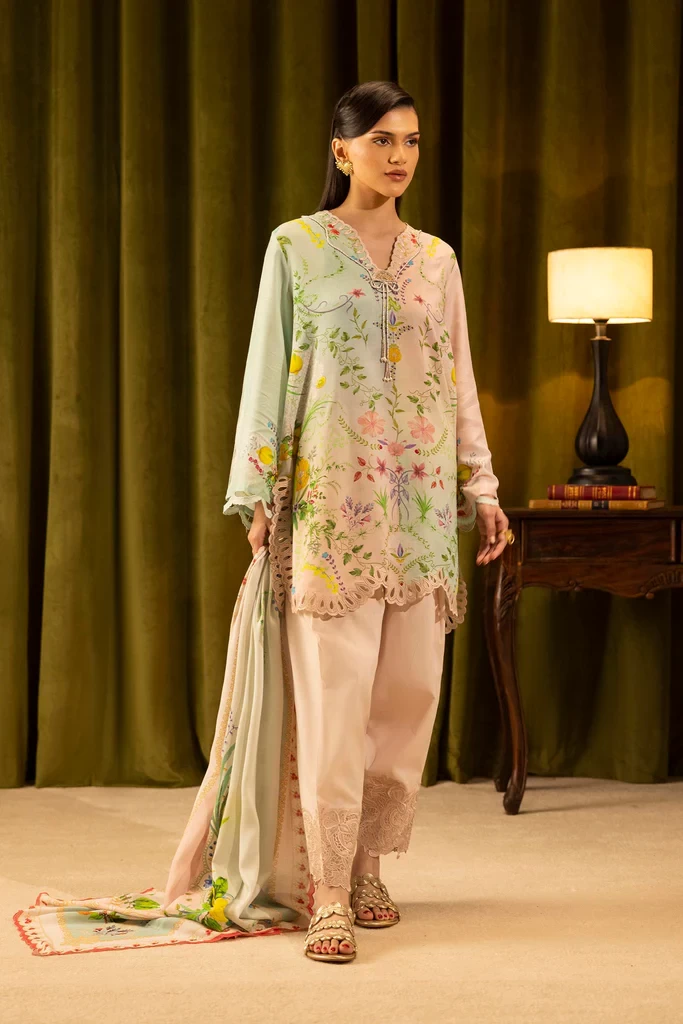 Linen Muzlin 3 Piece Suit - SKU: M253-017A-3CY