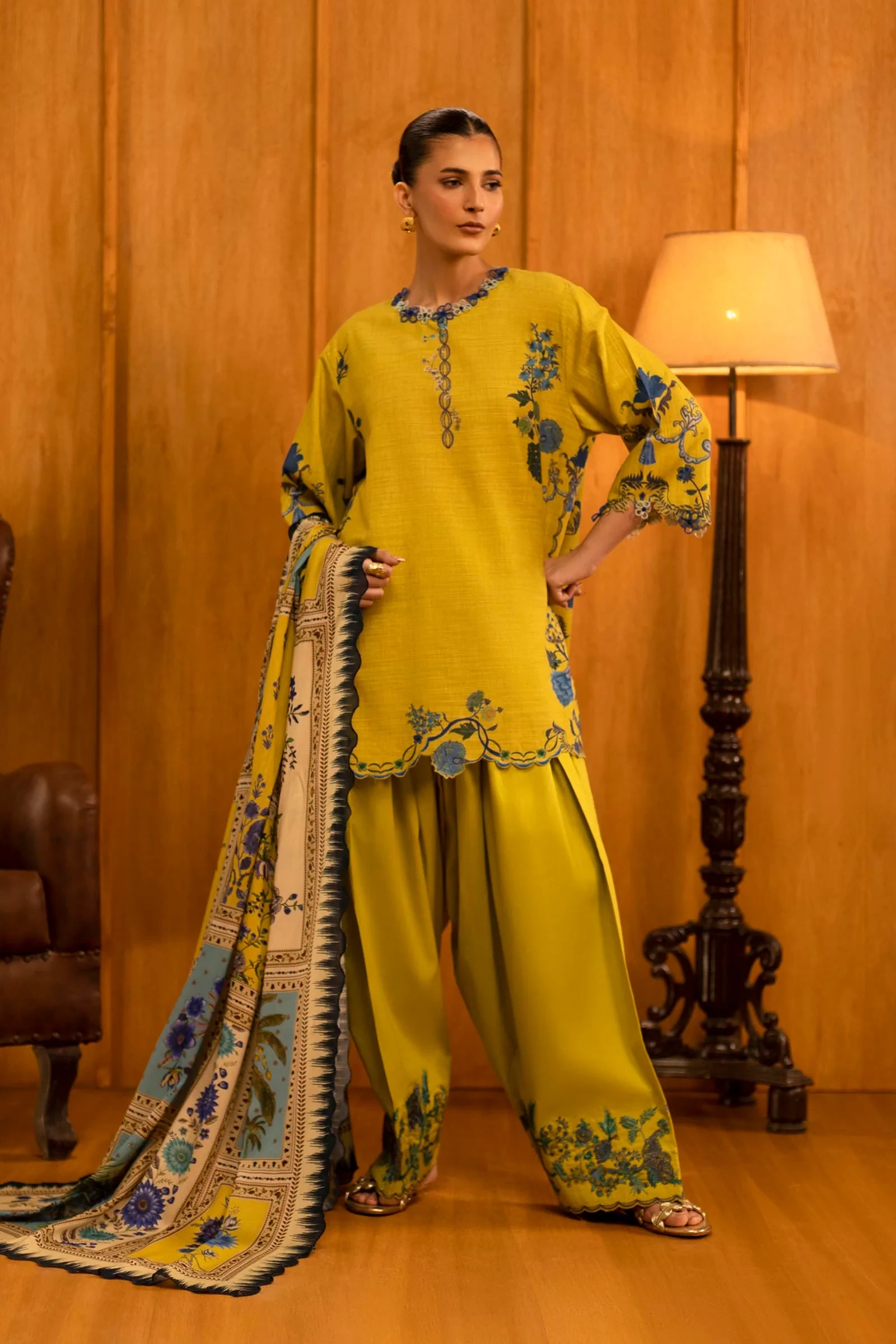 Slub Muzlin 3 Piece Suit - M253-004A-3CY