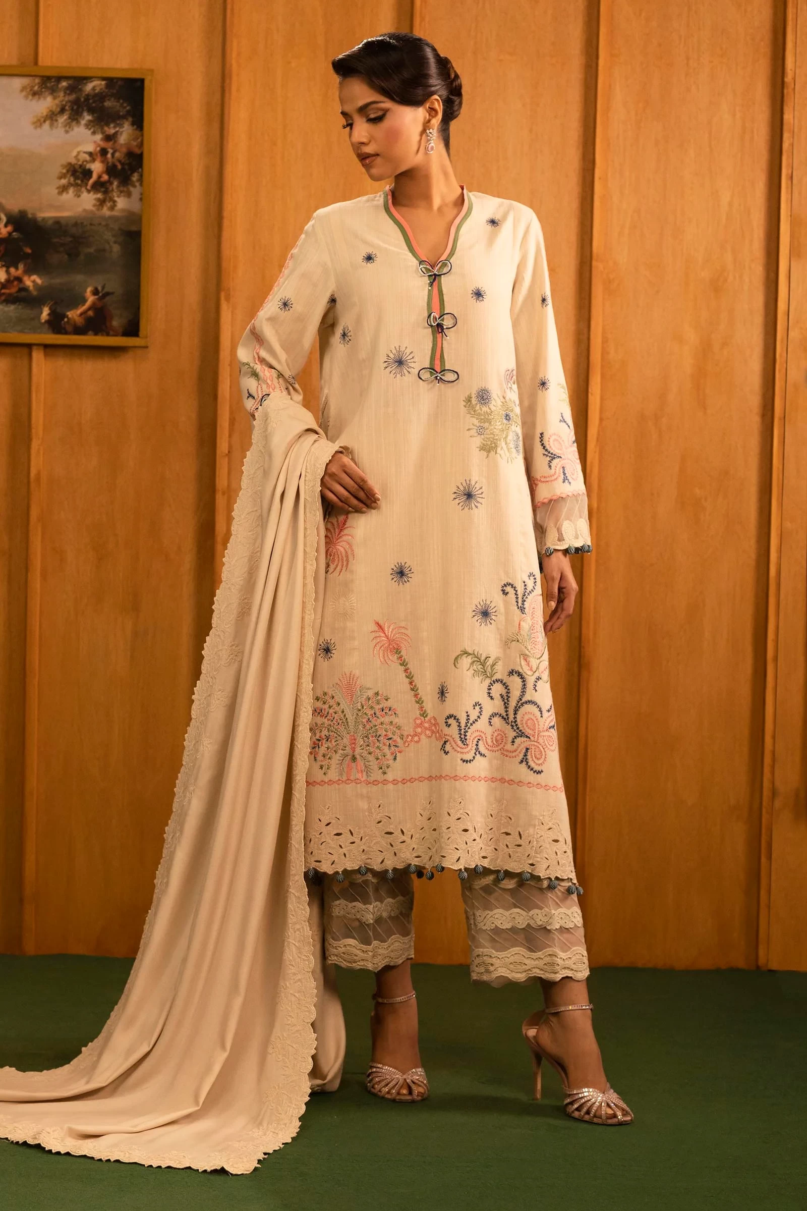 Slub Muzlin 3 Piece Suit - M253-003B-3CP