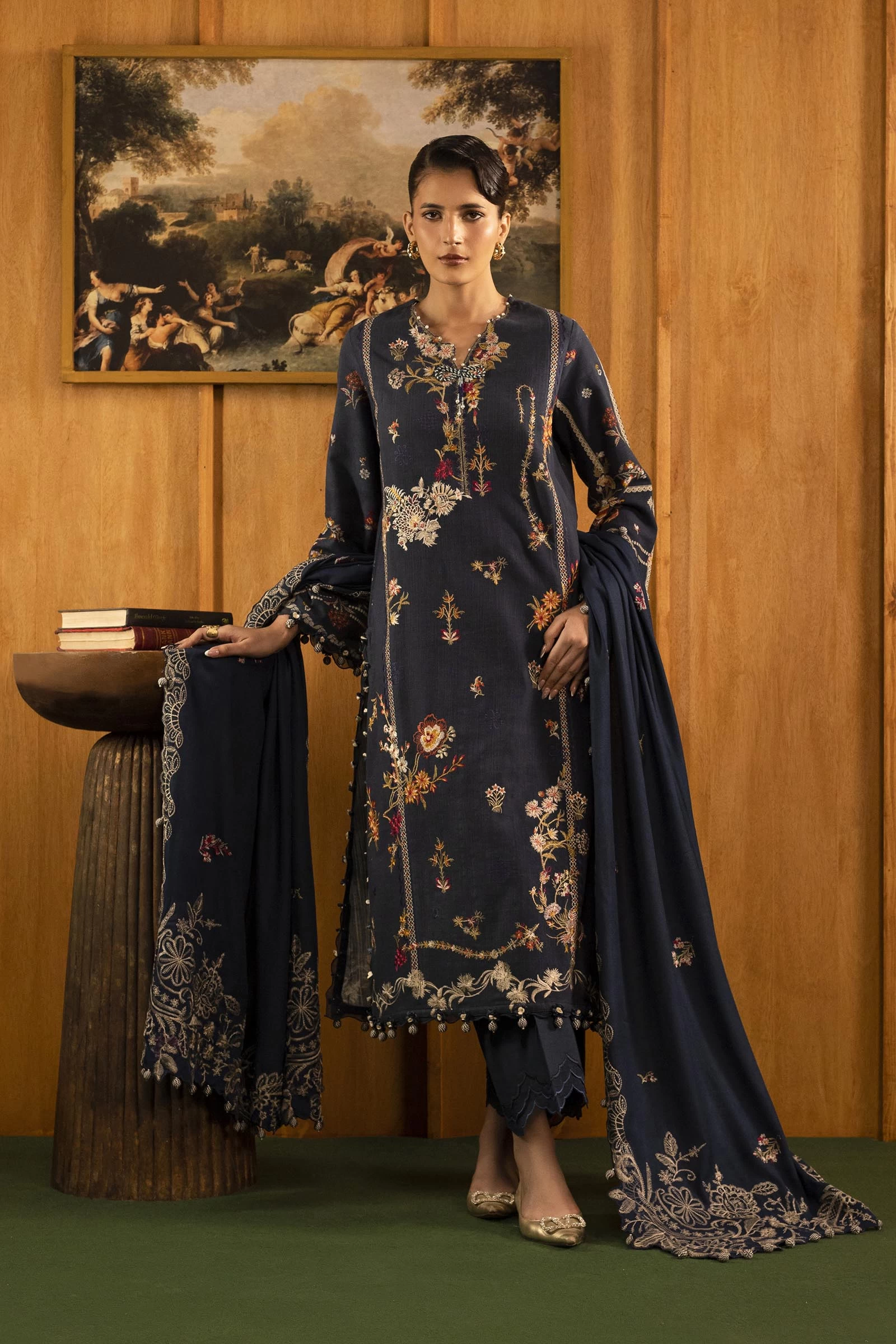 Slub Muzlin 3 Piece Suit - M253-002B-3CP