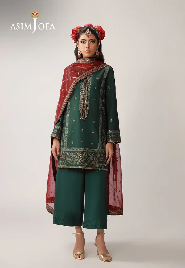 AJULO-12 Embroidered Silk 3 Pcs - AJULO-12-UNS