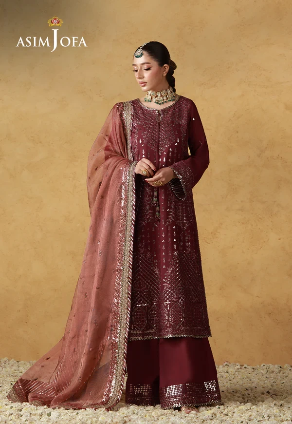 AJULN-07 Embroidered Cotton Silk - SKU: AJULN-07-UNS