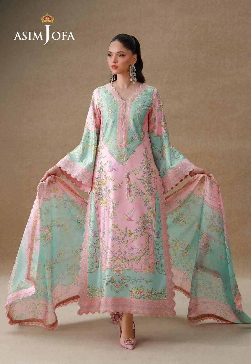 AJULSC-03 Embroidered Charmeuse Silk - AJULSC-03-UNS