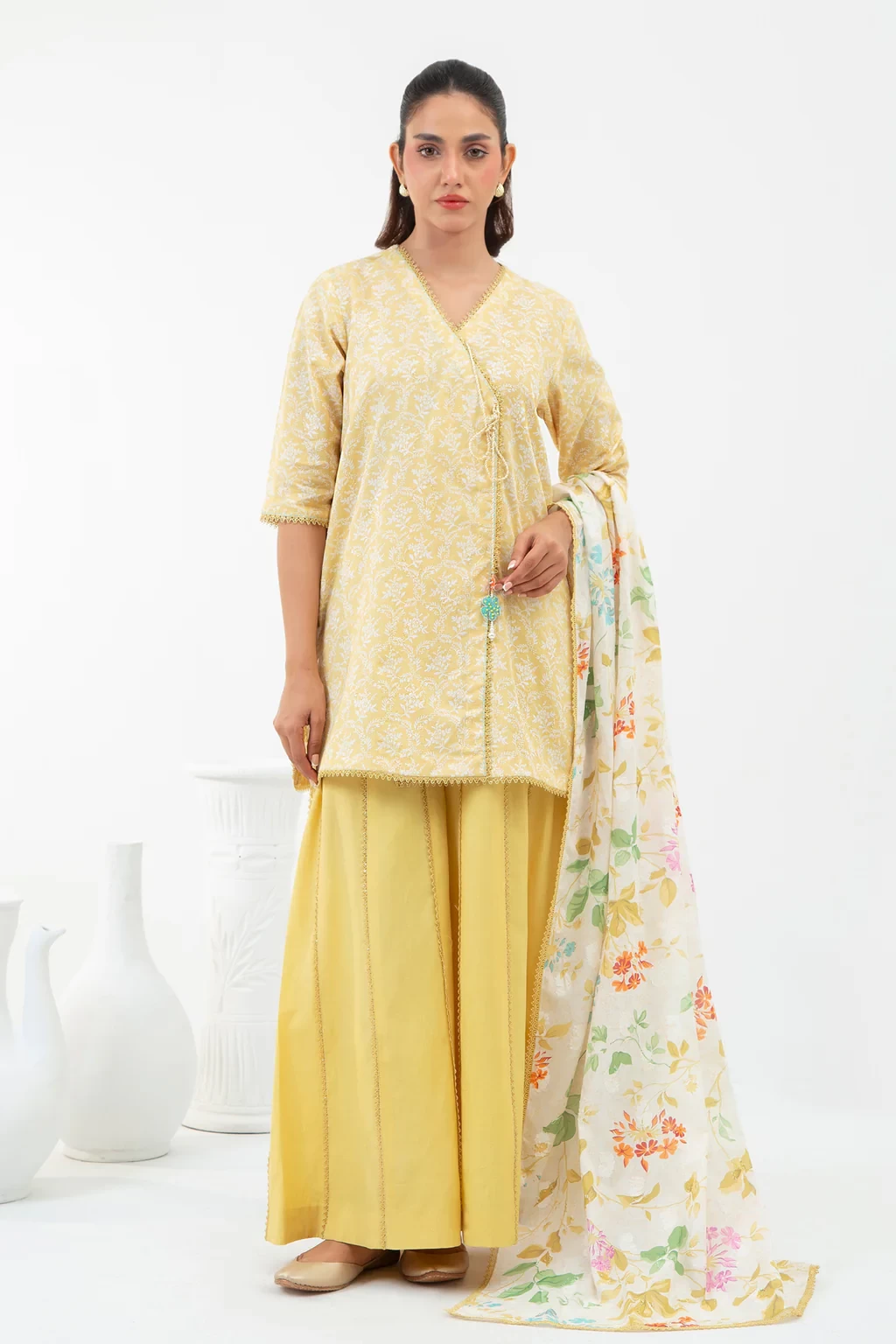PRINTED JACQUARD 3 PIECE SUIT - WFM35687