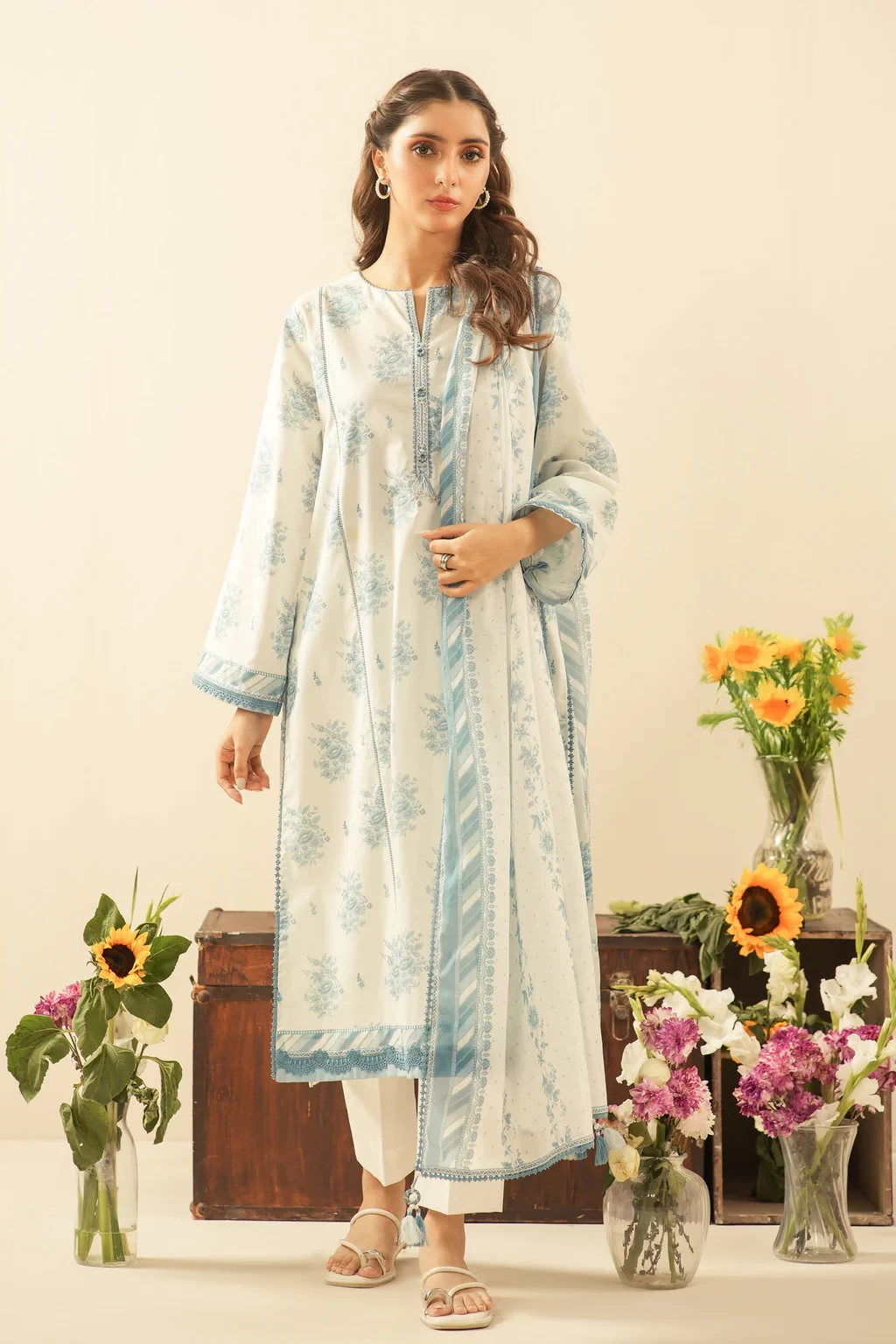 PRINTED LAWN 3 PIECE SUIT - WFM36114