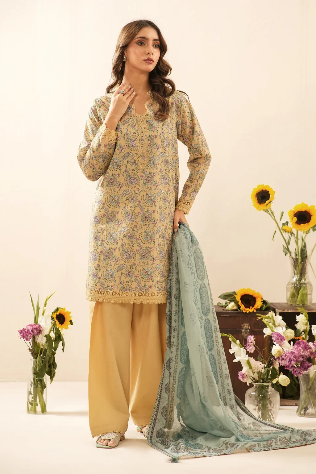 PRINTED LAWN 3 PIECE SUIT - WFM36116