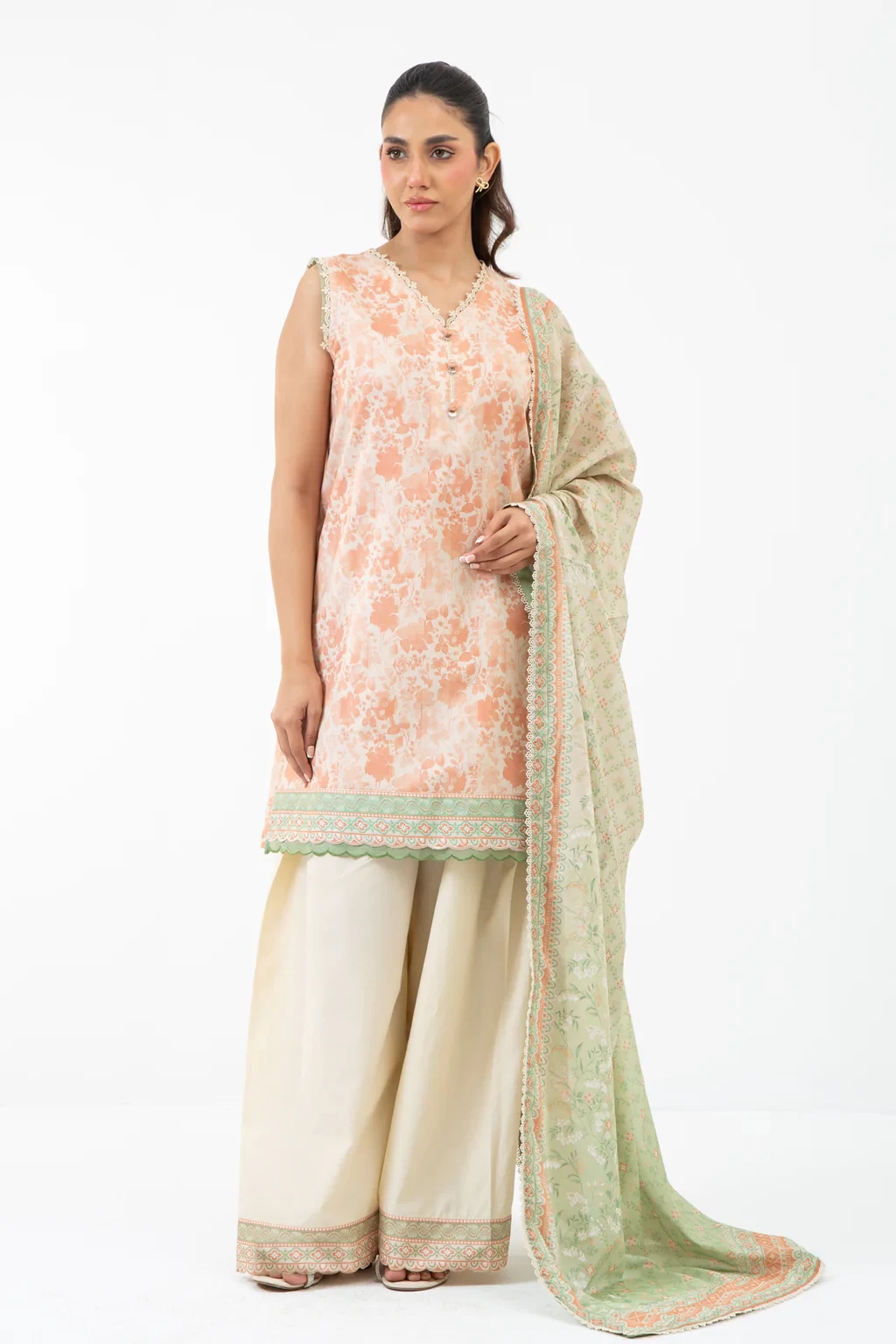 PRINTED CAMBRIC  3 PIECE SUIT - WFM35523