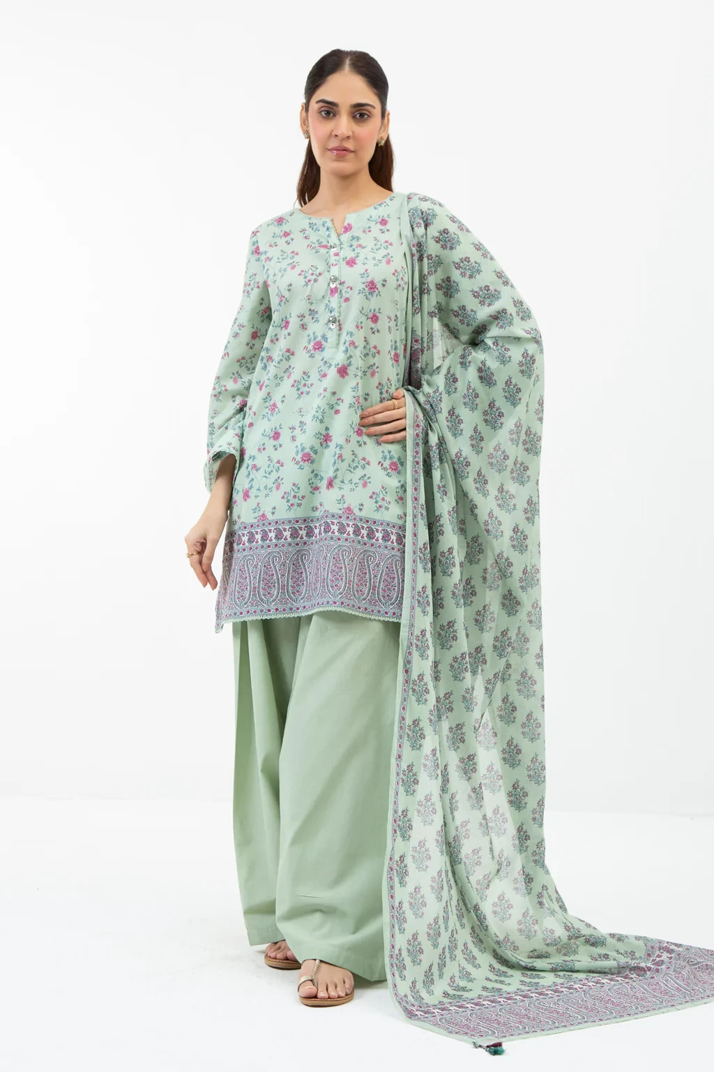 PRINTED LAWN 3 PIECE SUIT - WFM35529