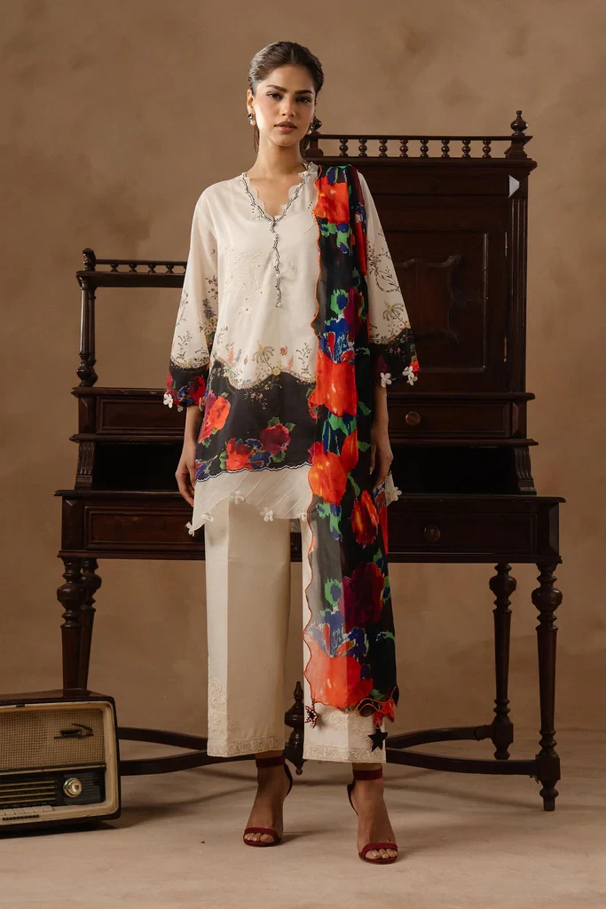 Muzlin Lawn 3 Piece Suit - SKU: M261-020A-CI