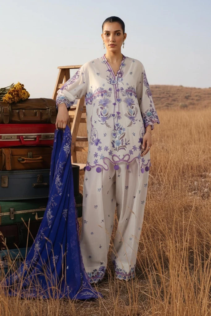 Muzlin Lawn 3 Piece Suit - SKU: M261-018A-CI