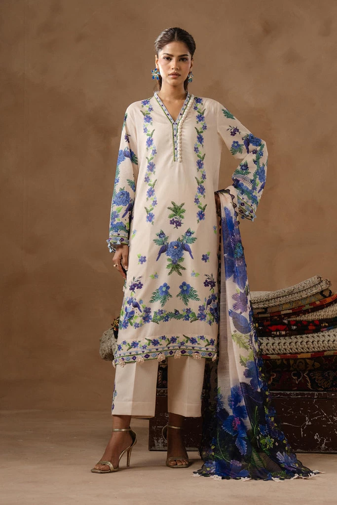 Muzlin Lawn 3 Piece Suit - SKU: M261-016A-CU