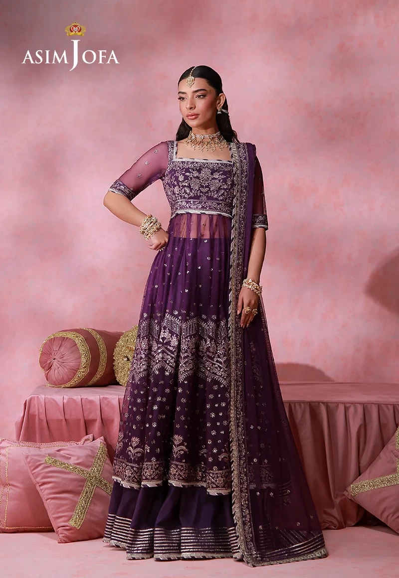 Embroidered Net 2 Pcs -  AJULFI-09-UNS