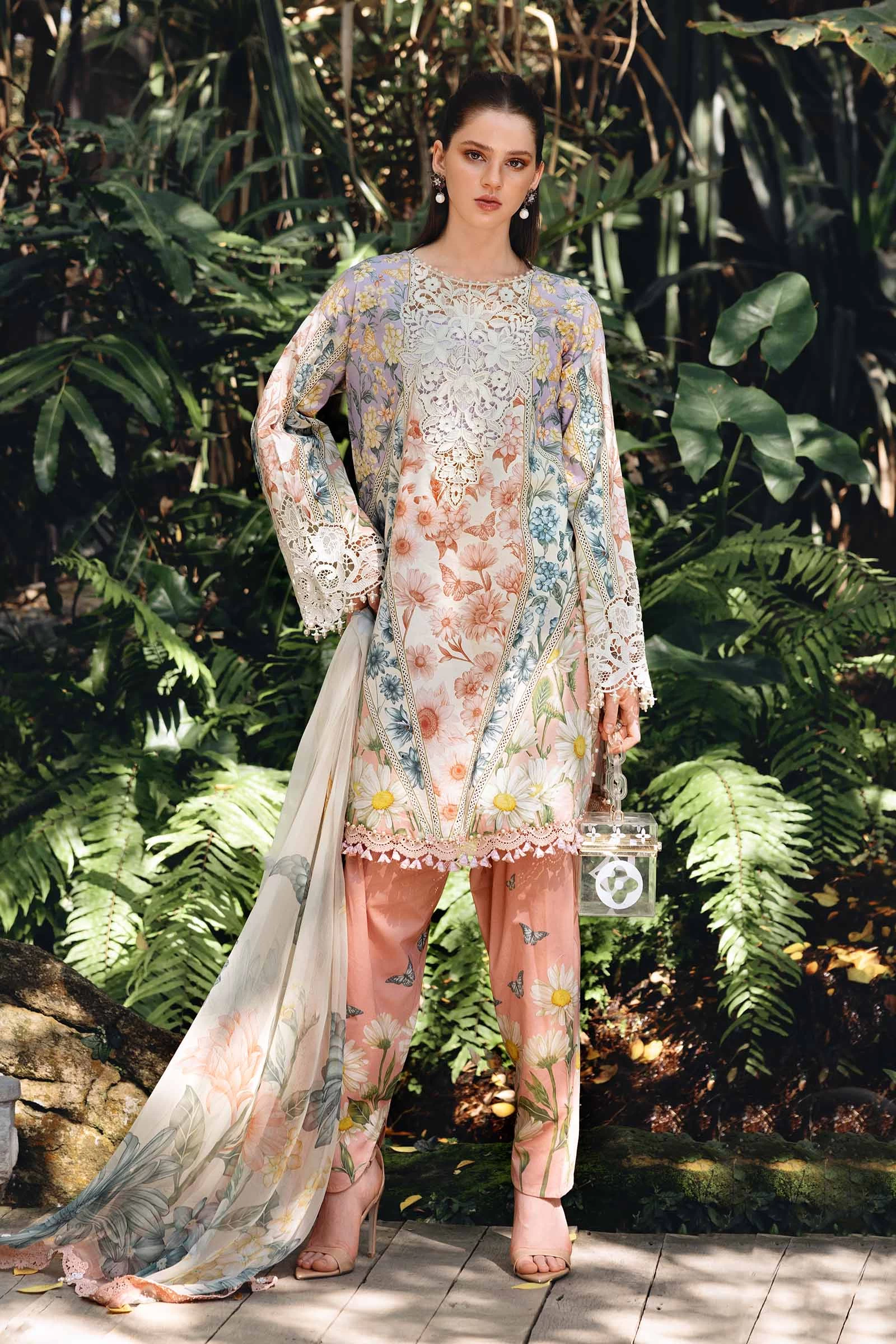 3 Piece Embroidered Lawn Suit - MPT-2910-B