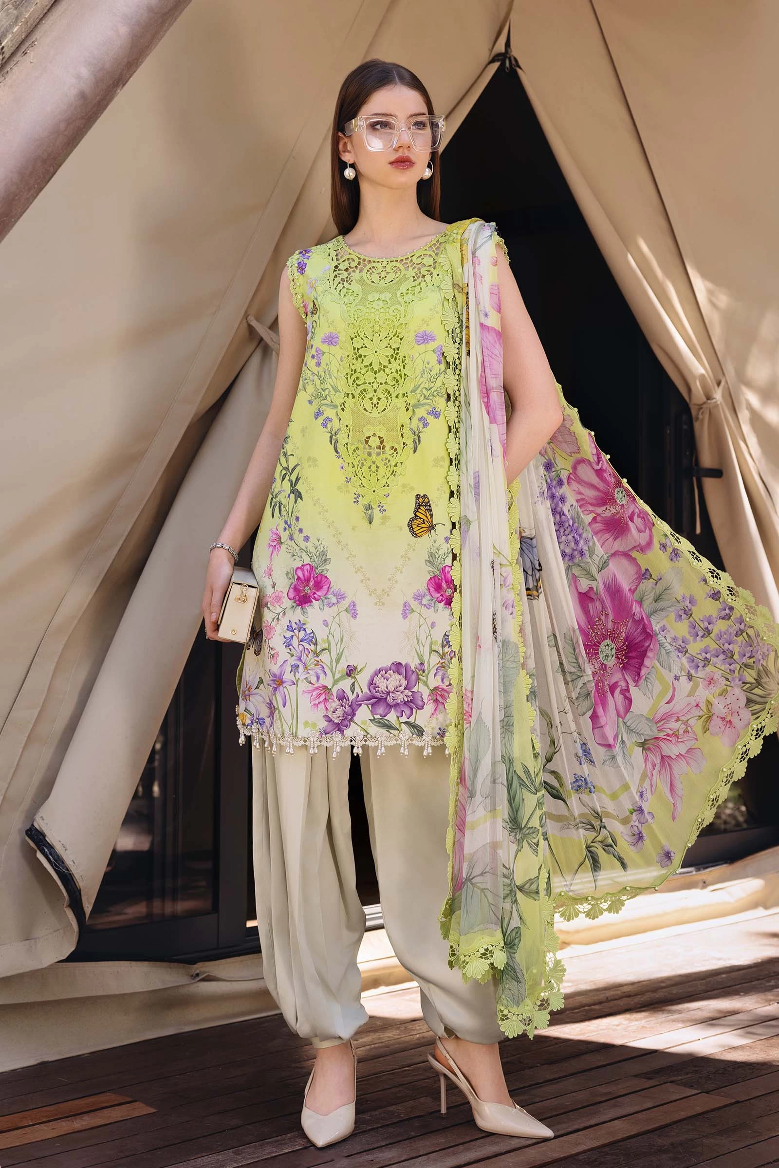 3 Piece Embroidered Lawn Suit - MPT-2909-A