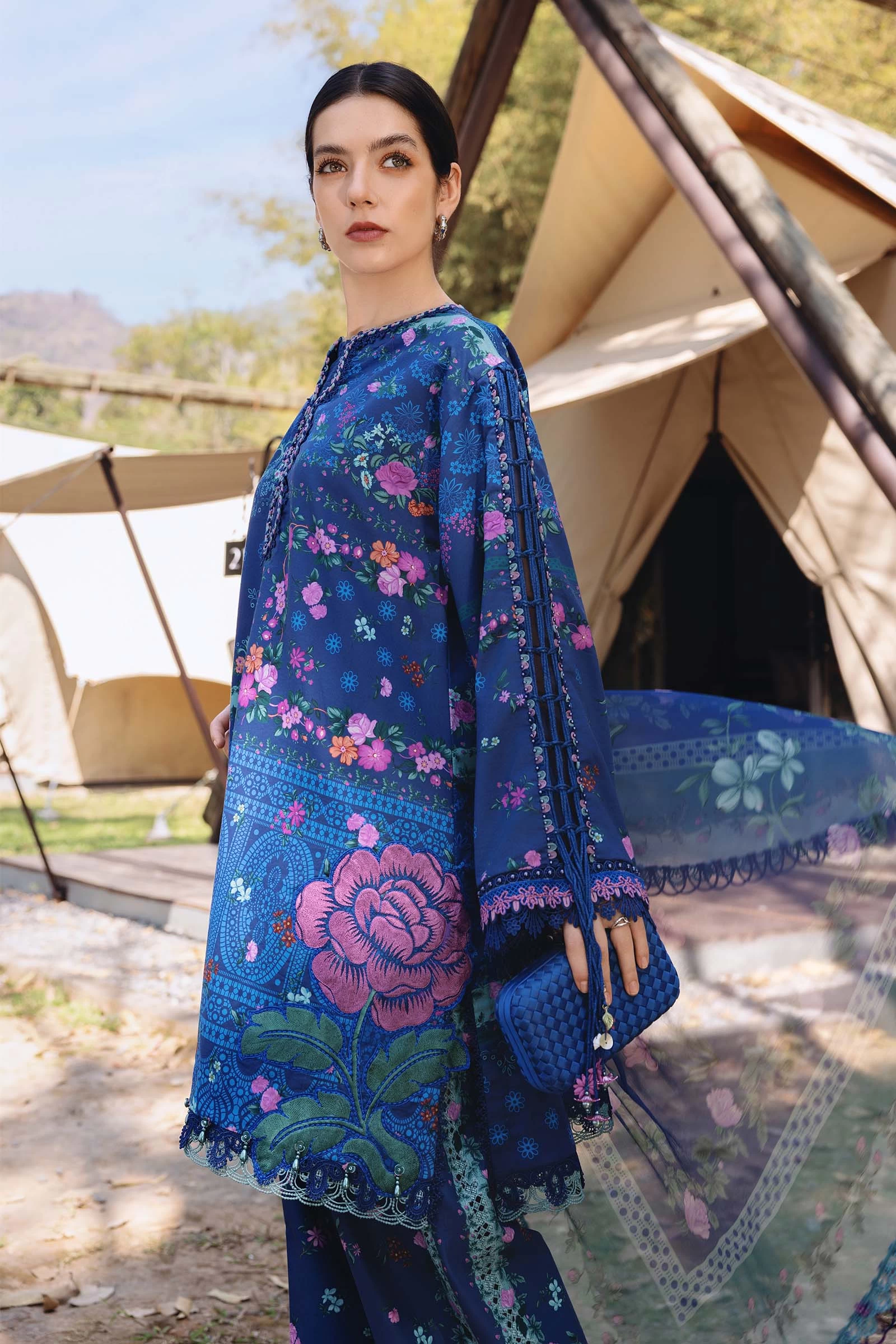 3 Piece Embroidered Lawn Suit - MPT-2904-B