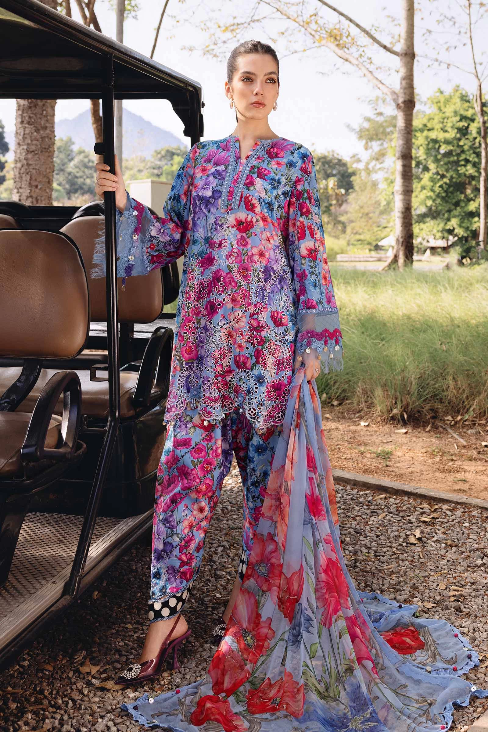 3 Piece Embroidered Lawn Suit - MPT-2902-B