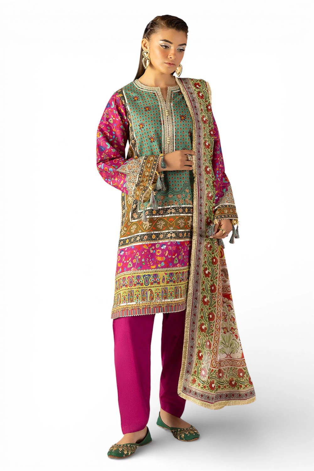 3 Piece Printed Lawn Suit with Dupatta CL-62139 - W-FB-HT-26-454695