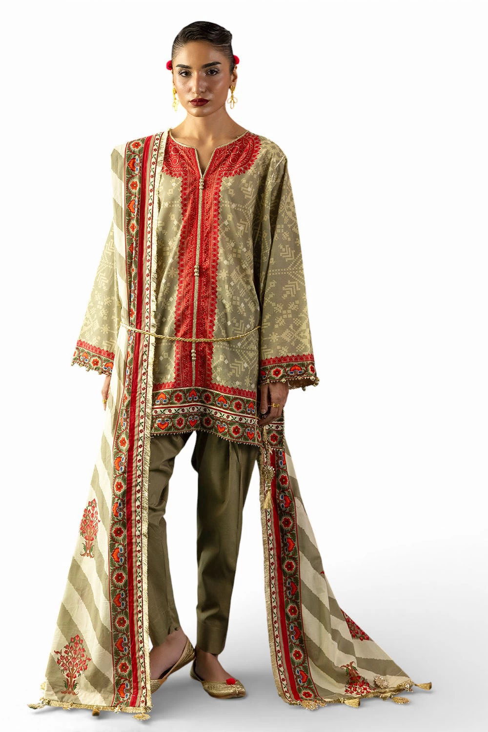 3 Piece Printed Lawn Suit with Dupatta CL-62247 - W-FB-HT-26-455542