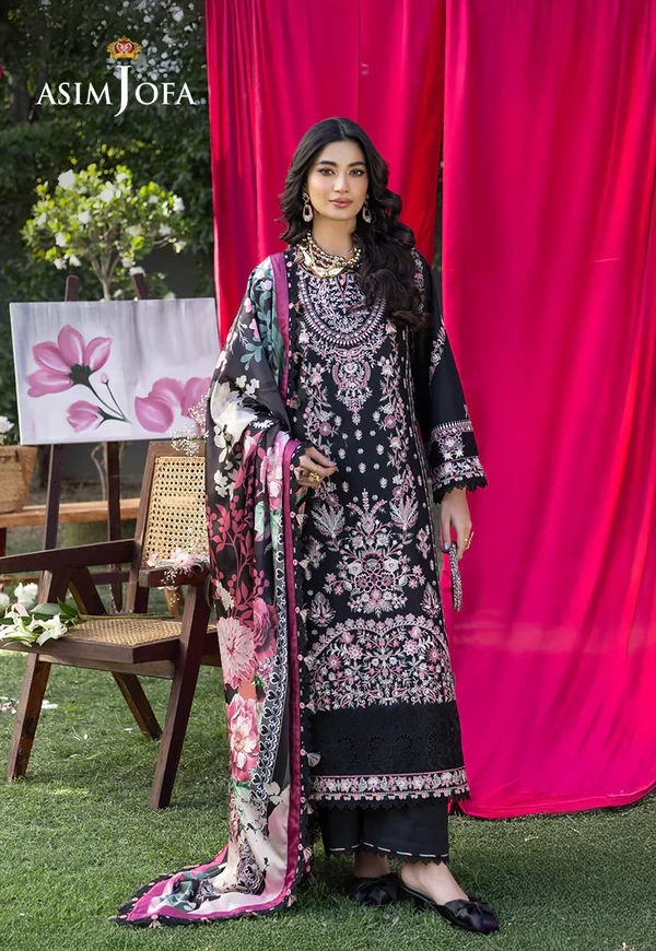 Embroidered Lawn 3 Pcs - SKU: AJULW-05-UNS