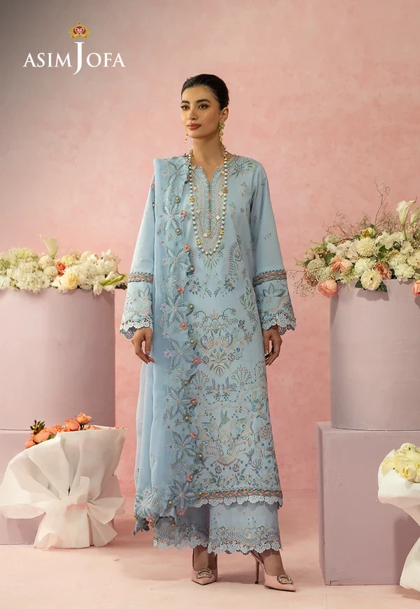 Embroidered Lawn 3 Pcs - SKU: AJULW-10-UNS