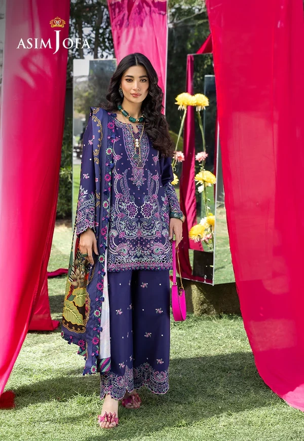 Embroidered Lawn 3 Pcs - SKU: AJULW-03-UNS