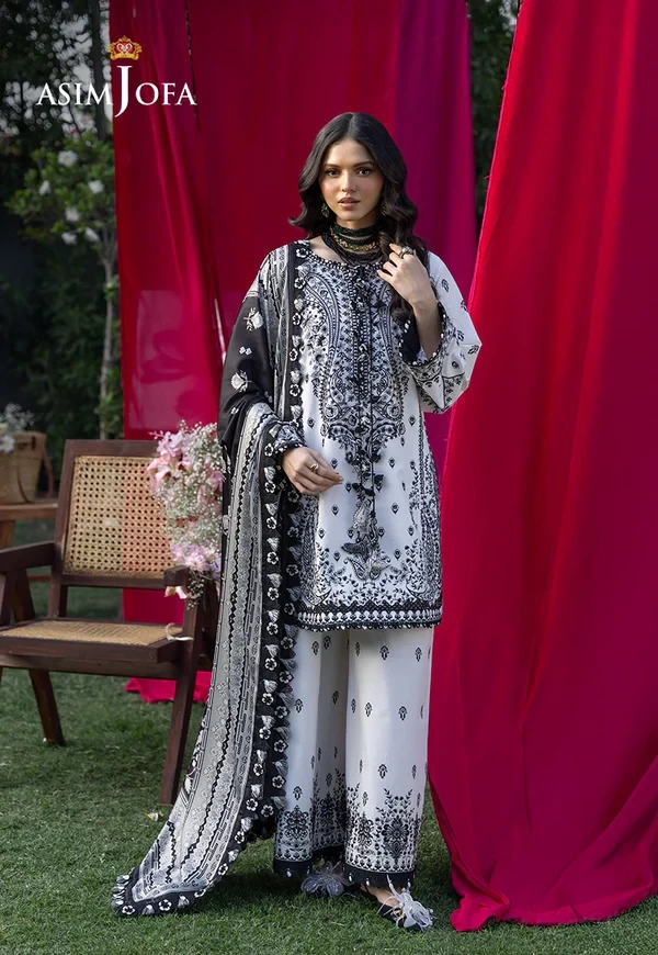 Embroidered Lawn 3 Pcs - SKU: AJULW-04-UNS