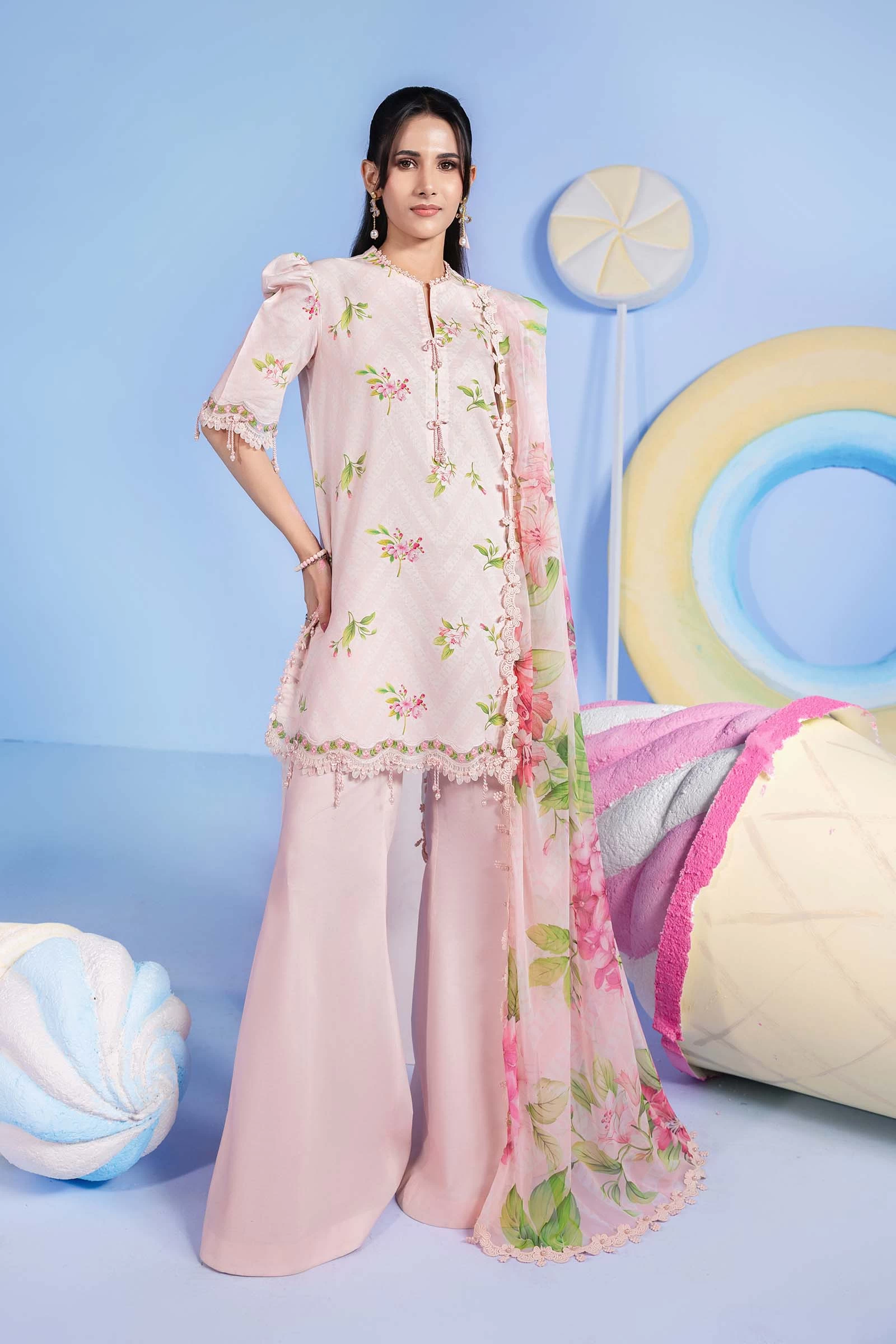 3 Pc Embroidered Lawn Suit - #MB-CUSV13-15A