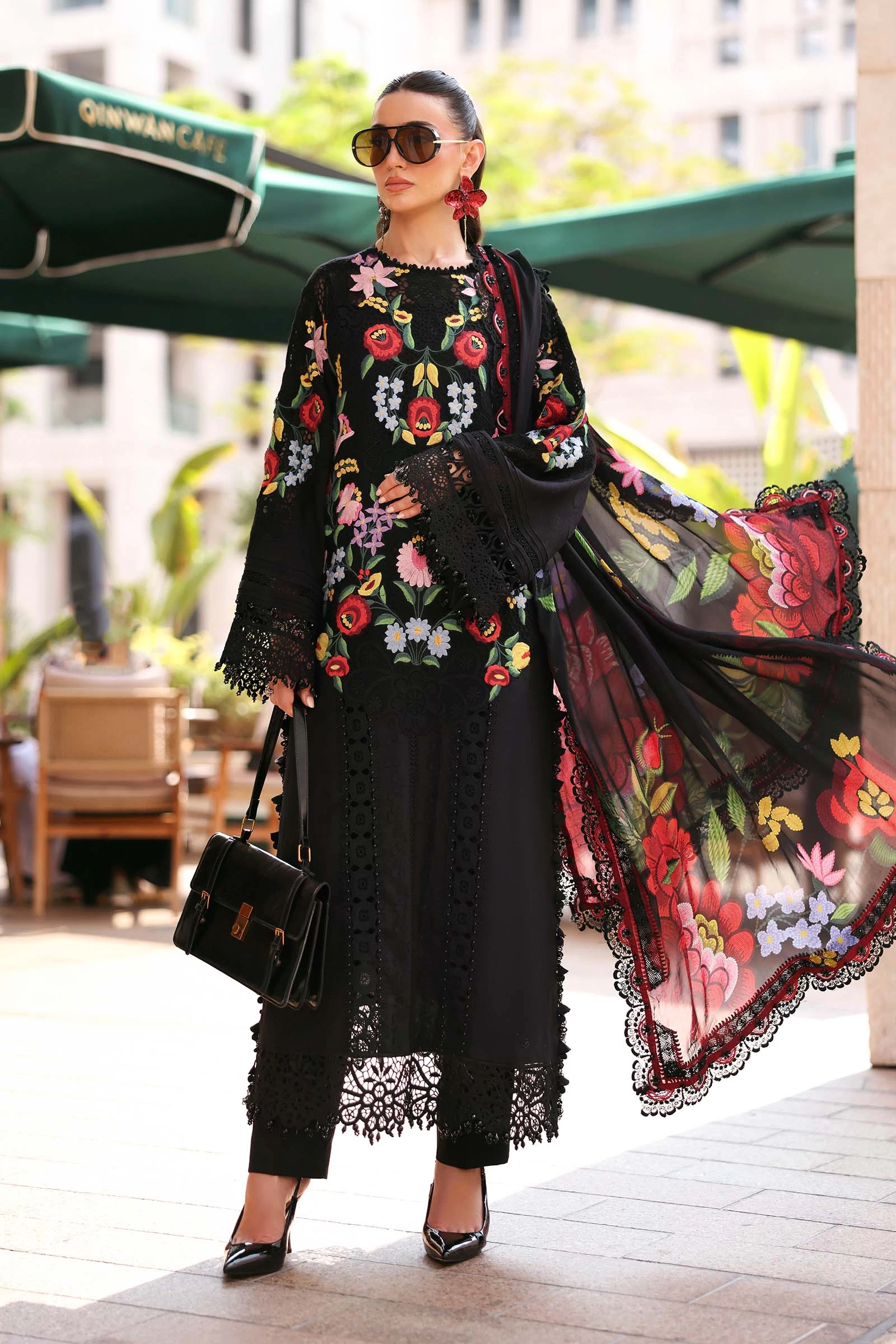 3 Piece Embroidered Jacquard Lawn Suit - D-2610-B-Default