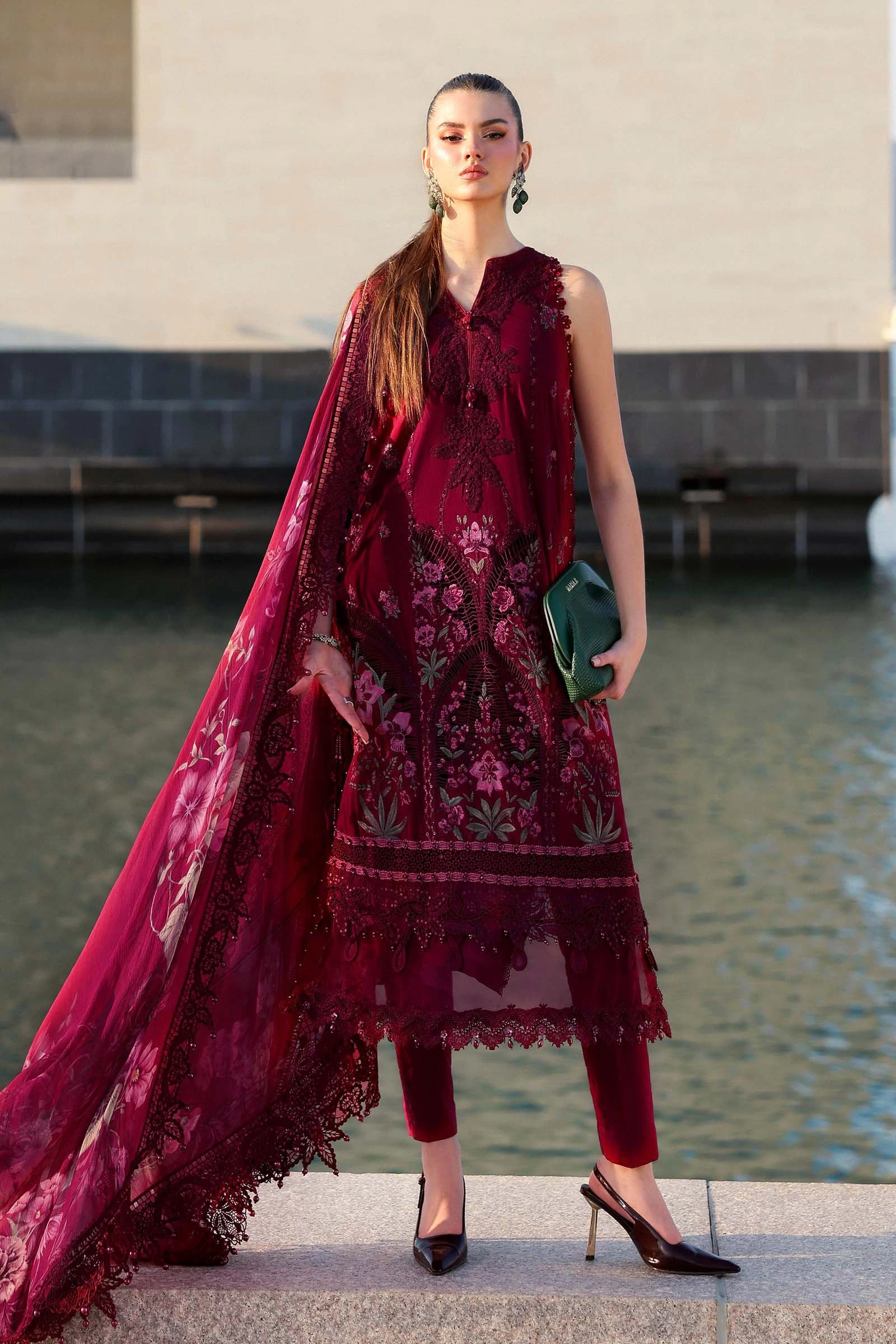 3 Piece Embroidered Lawn Suit - D-2611-B-Default
