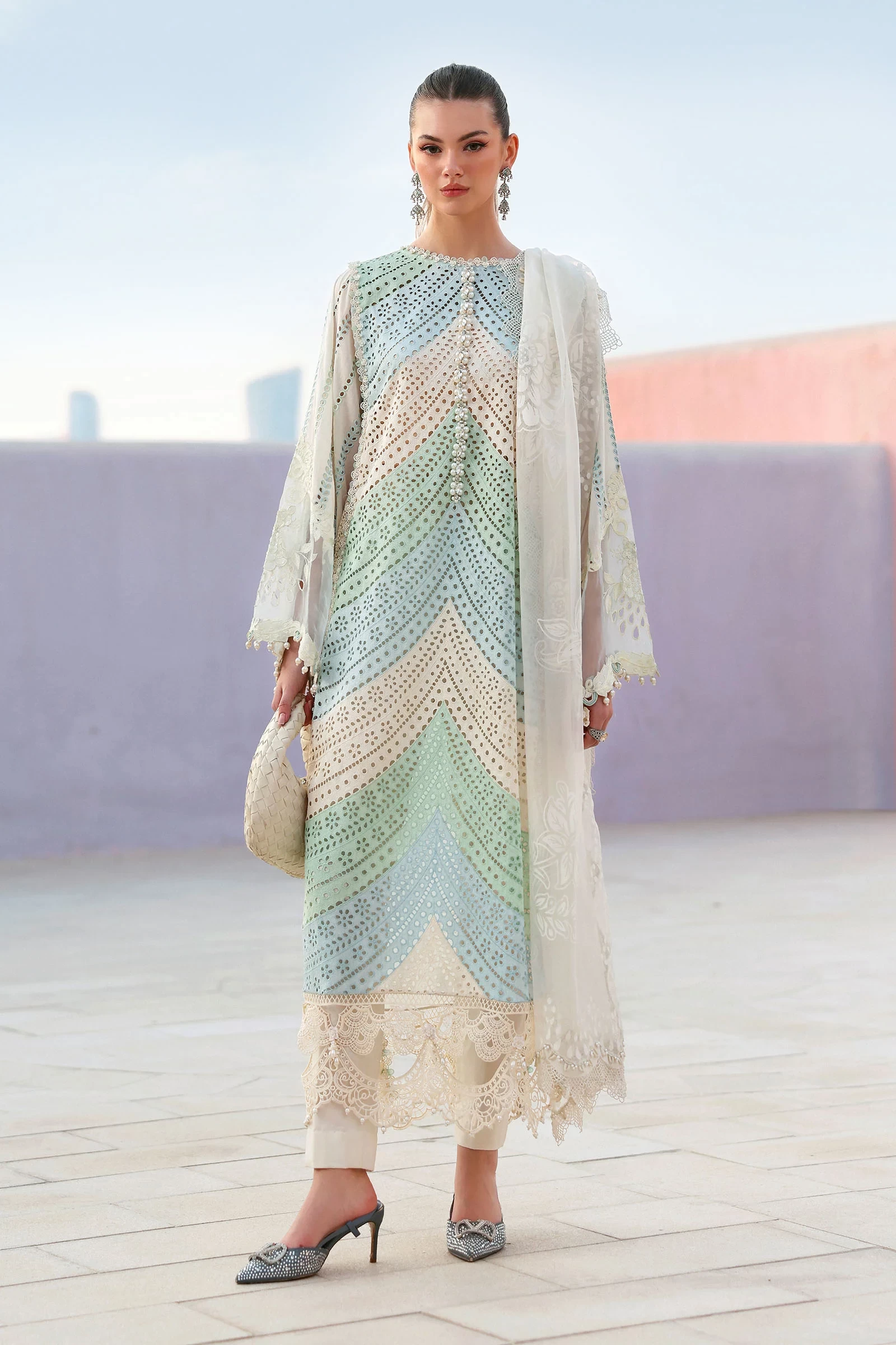 3 Piece Embroidered Lawn Suit - D-2612-A-Default