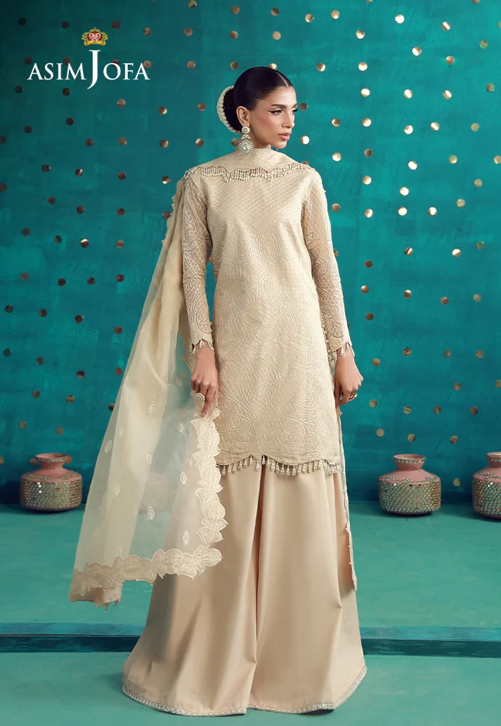 Embroidered Javeria Net - AJULFB-02-UNS