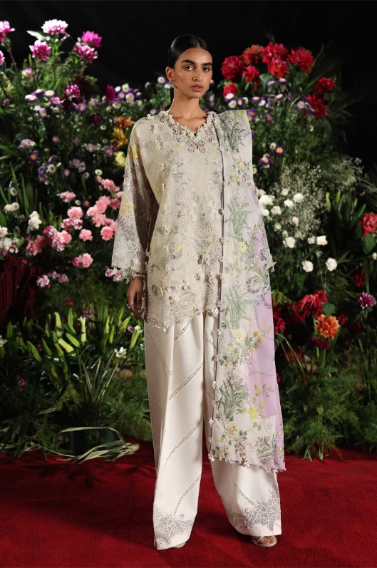 Luxury Lawn Woven Net Suit - L261-008-CL