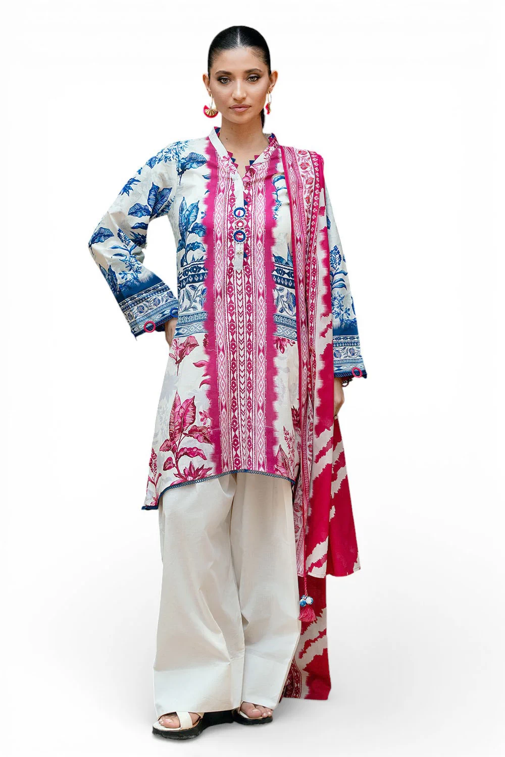 3 Piece Printed Cross Hatch Suit with Lawn Dupatta CH-62014 - W-FB-DR-26-455512