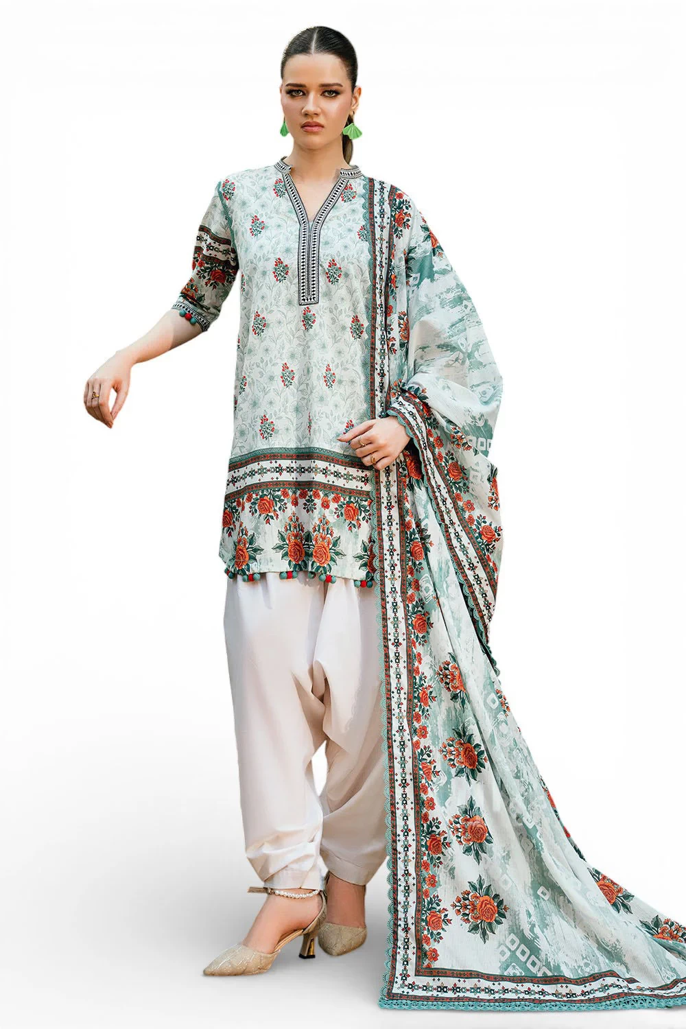 3 Piece Printed Cross Hatch Suit with Lawn Dupatta CH-62016 - W-FB-DR-26-455510
