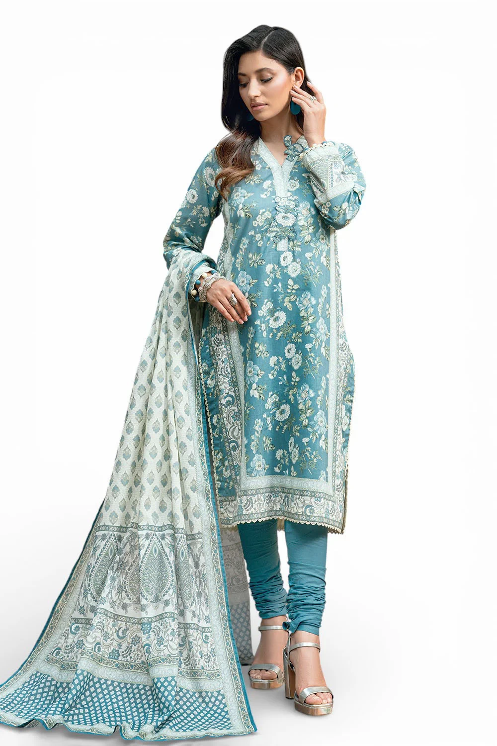 3 Piece Printed Cross Hatch Suit with Lawn Dupatta CH-62015 - W-FB-DR-26-455513