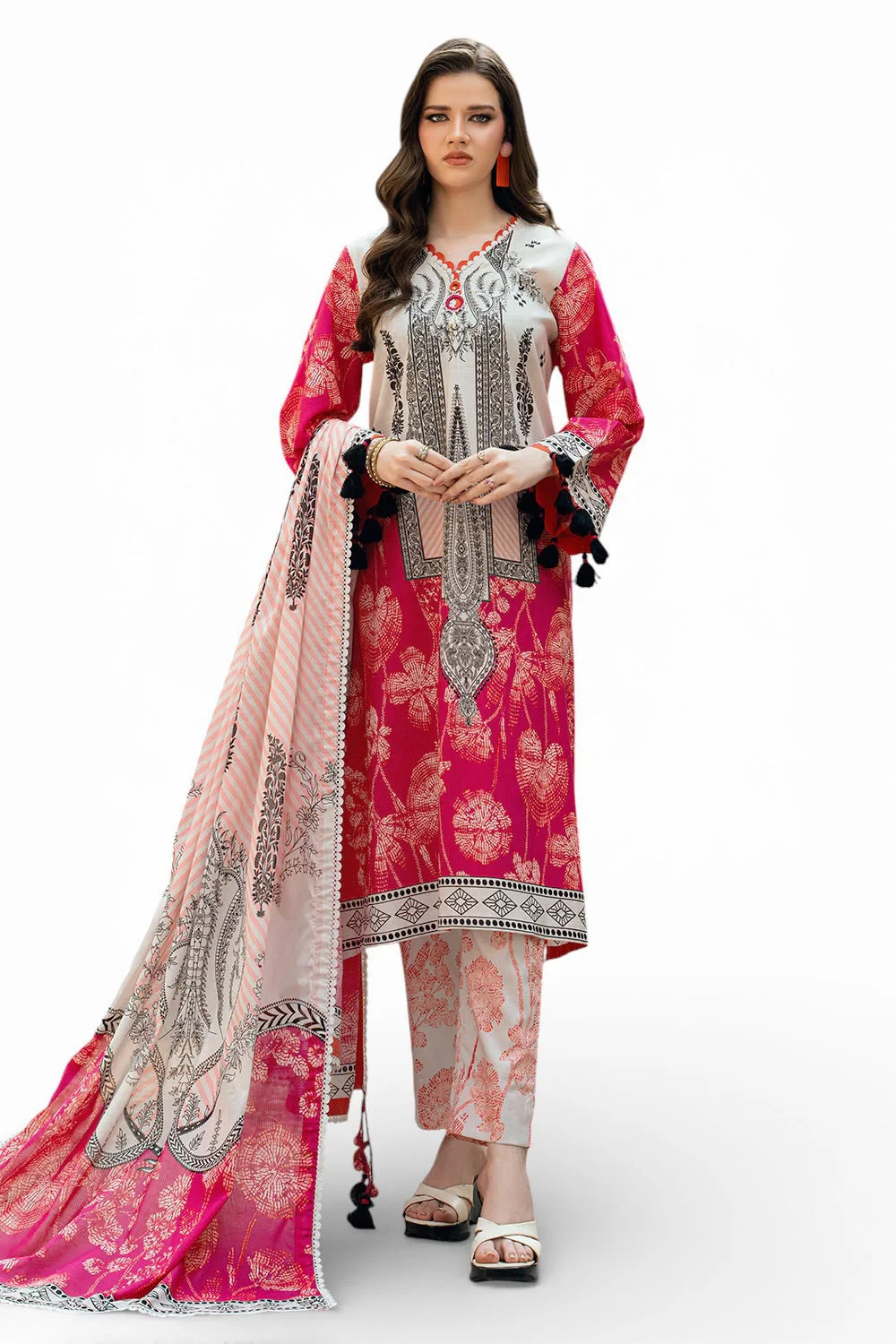 3 Piece Printed Cross Hatch Suit with Lawn Dupatta CH-62021 - W-FB-DR-26-455517