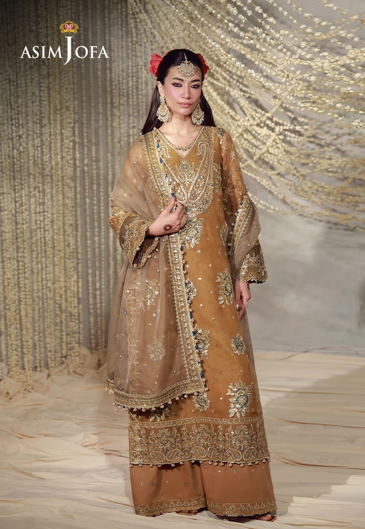 AJULFE-03 Embroidered Organza 3 Pcs