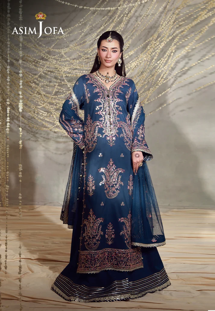 AJULFE-13 Embroidered Slub Lawn 3 Pcs