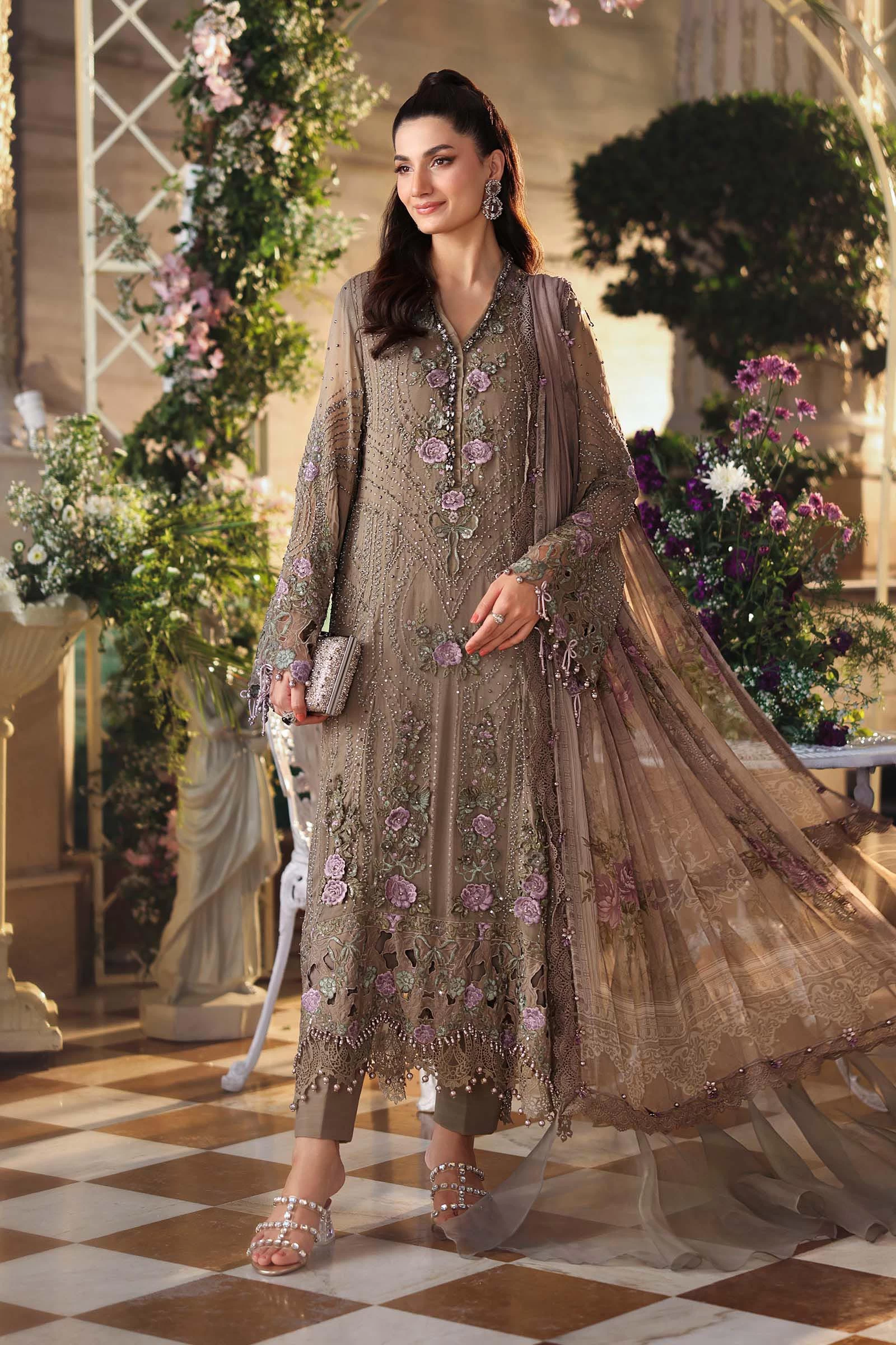 3 Piece Embroidered Chiffon Suit - MPC-26-102